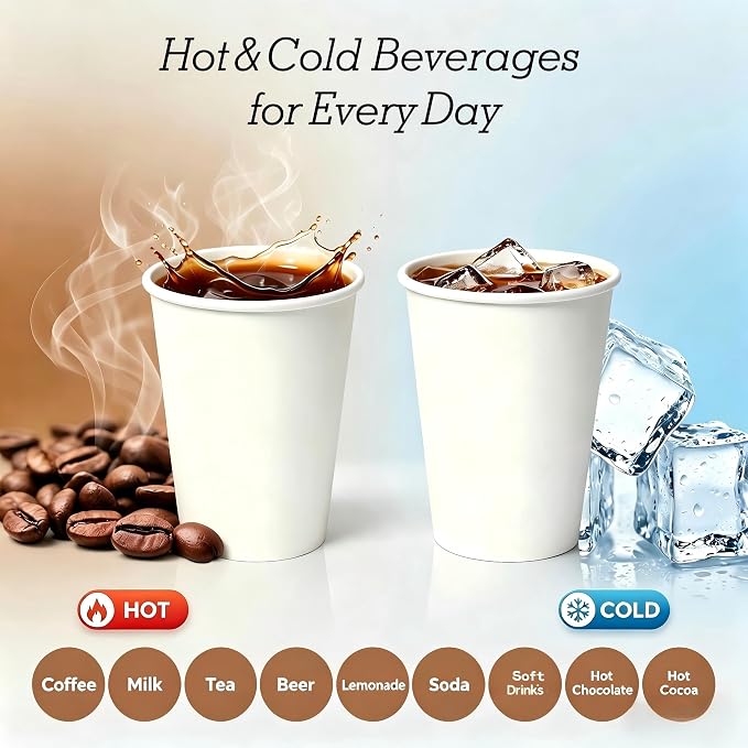 12 oz Disposable Paper Cups 300 Pack - Image 3