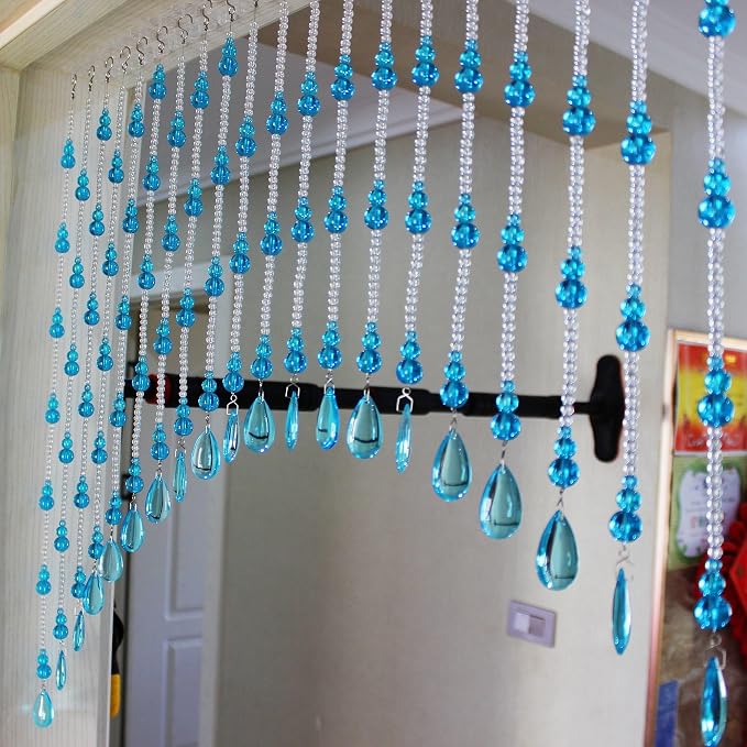 Crystal Beaded Curtain for Doorways, Hanging Glass Door Beads Curtains for - Image 2