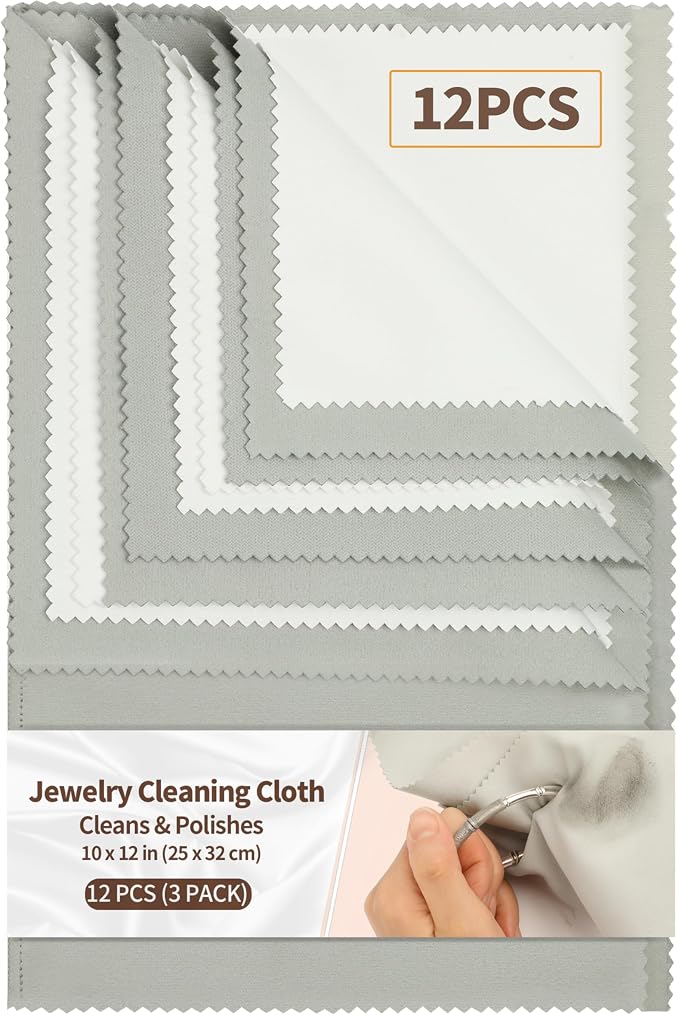 Bonison 3 Pack Large Silver Polishing Cloth – 10"x12" Jewelry Cleaning Cloth & by Bonison