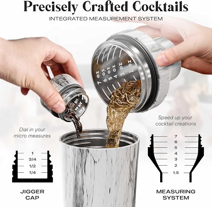 BARE BARREL Insulated Cocktail Shaker Set | Double Wall Stainless Steel | - Image 5
