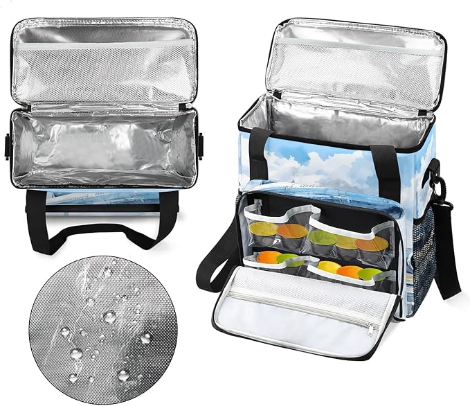 Airplanes Printed Coffee Maker Carring Bag, Large Insulated Storage Organizer - Image 3