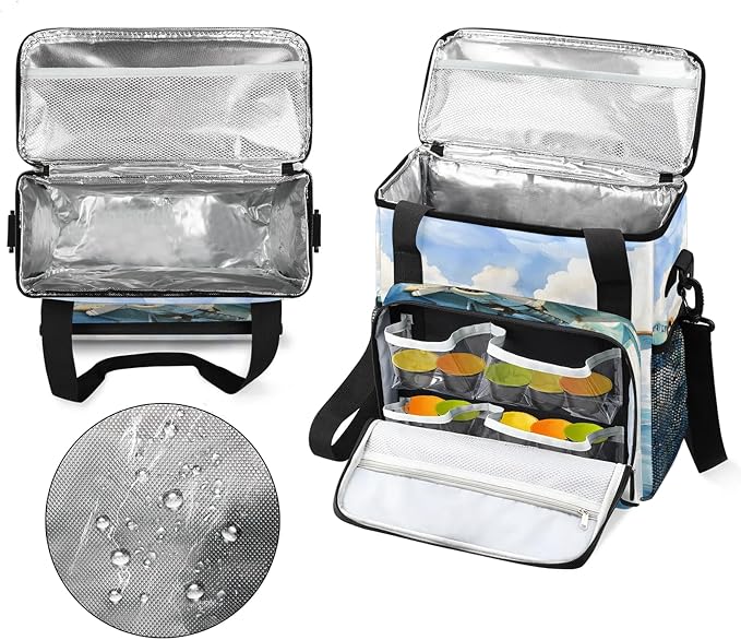 Aircraft Pattern Coffee Maker Carring Bag, Large Insulated Storage Organizer - Image 3