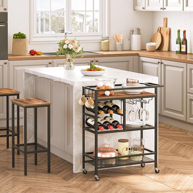 MAHANCRIS Bar Cart for Home, 3-Tier Serving Cart - Image 6