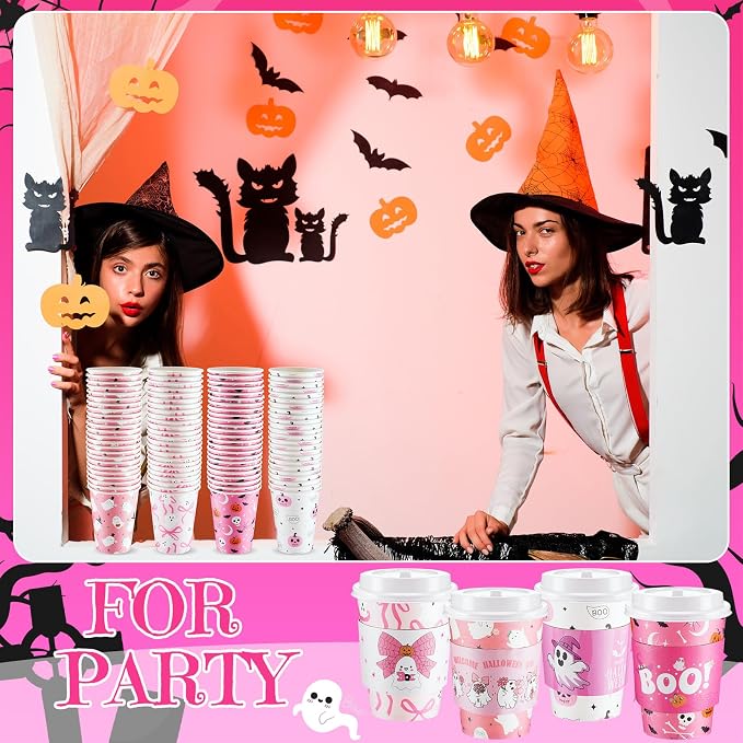 Umigy 100 Pack Halloween Disposable Coffee Cups 12 oz Paper Coffeeware - Image 6