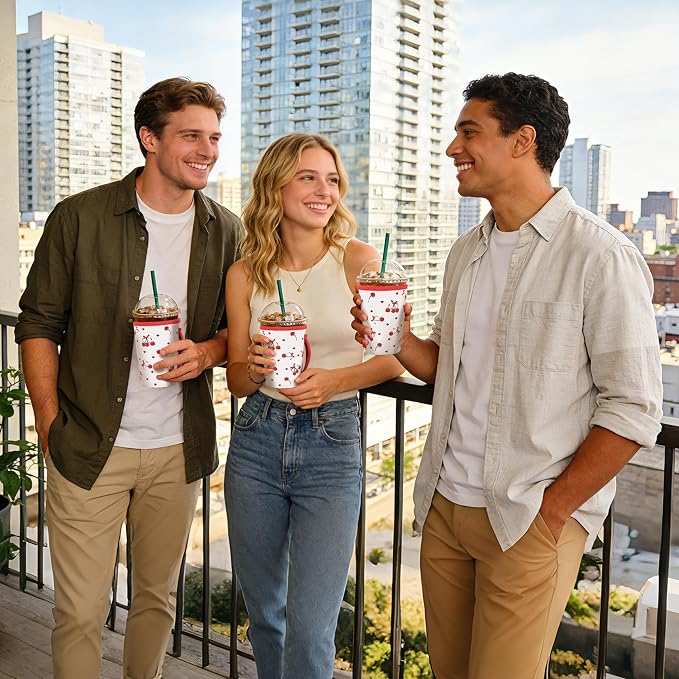 KJQJLY 3 Pack Reusable Iced Coffee Sleeves - Image 7