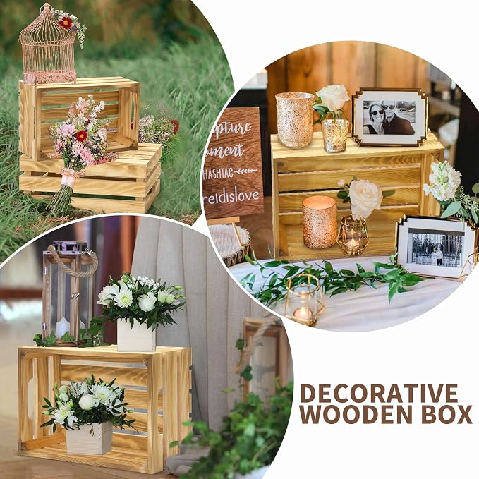 Extra Large 6 Pcs Decorative Wood Crates - Image 7