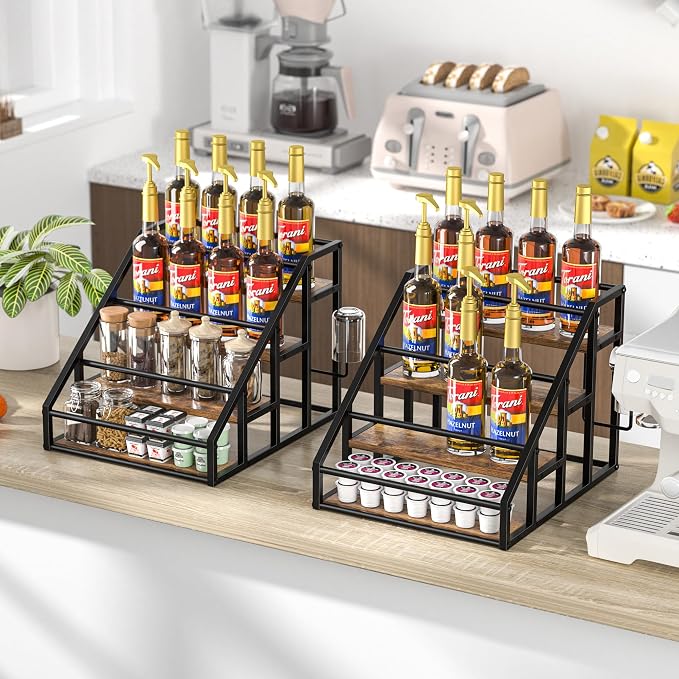 Coffee Syrup Rack Organizer, Spice Racks, Syrup Bottle Holder Stand - Image 3