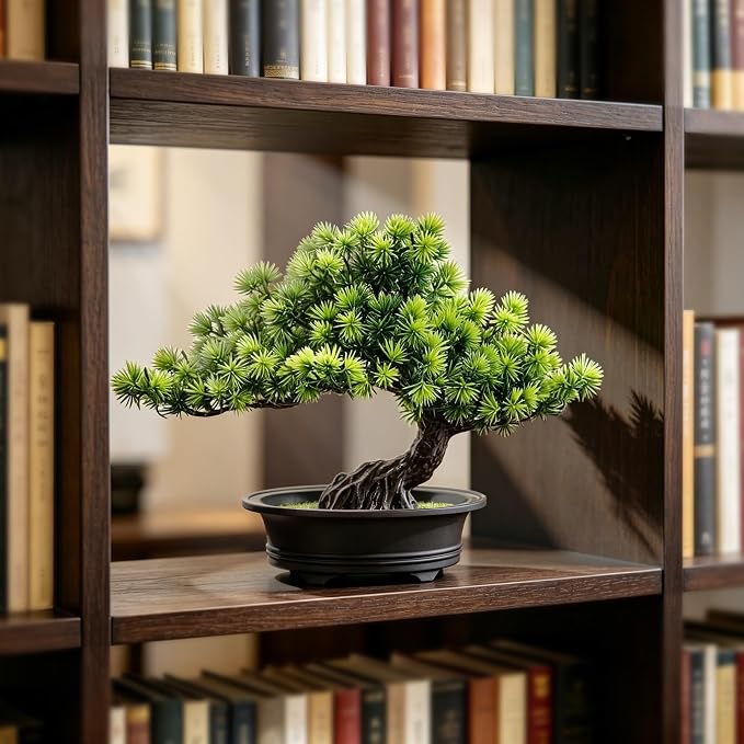 Small Fake Plants Desk Decor Artificial Bonsai - Image 3