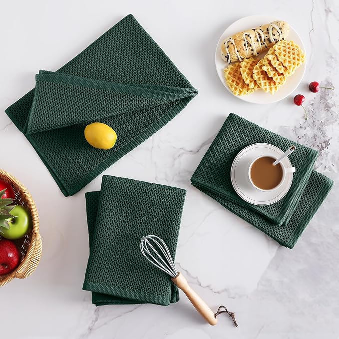 Homaxy 100% Cotton Oversized Waffle Weave Kitchen Dish Towels, Ultra Soft - Image 7