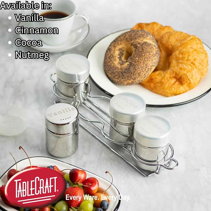 TableCraft 11051 Cocoa Shaker, 6 oz, Stainless Steel Dredge - Image 3