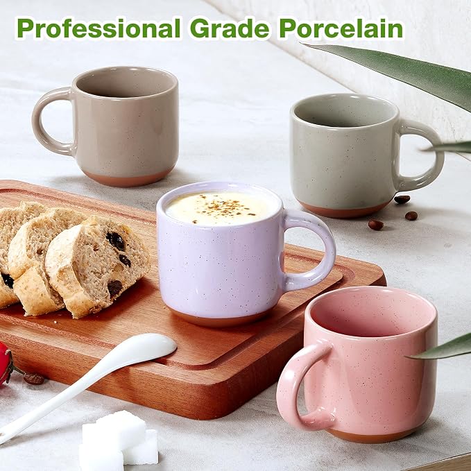 Gencywe Morandi Color Ceramic Mini Espresso Cups Set of 6, 5 oz Expresso Mugs - Image 6