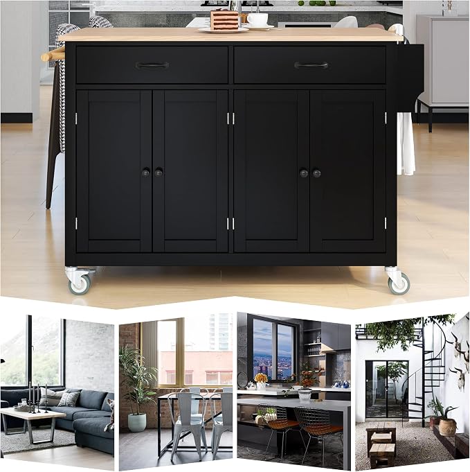 Kitchen Island Cart, Rolling Kitchen Island on Wheels - Image 7