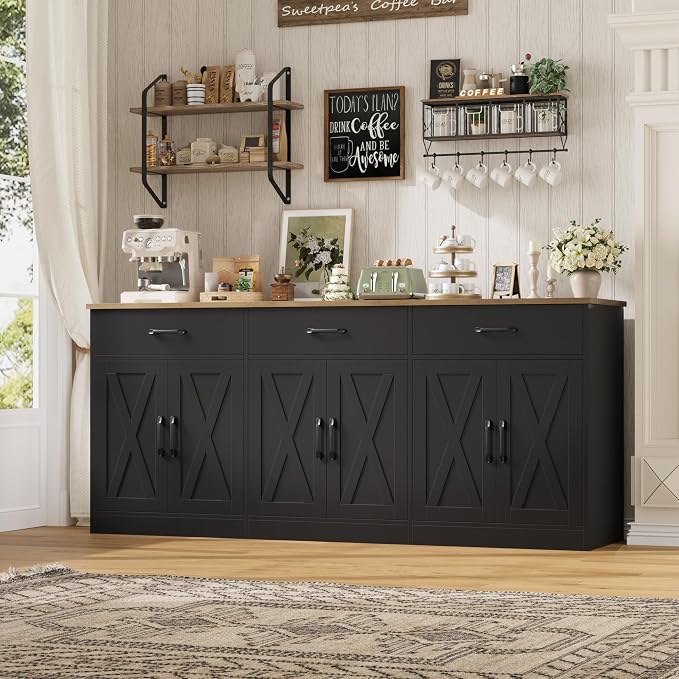 HOSTACK 71" Large Sideboard Buffet Cabinet - Image 8