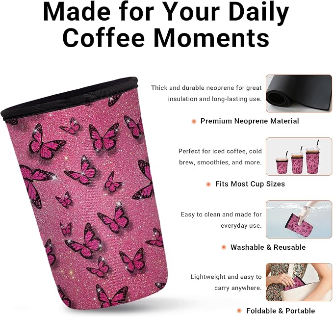 Iced Coffee Sleeve Reusable Medium 22-28oz - Image 3