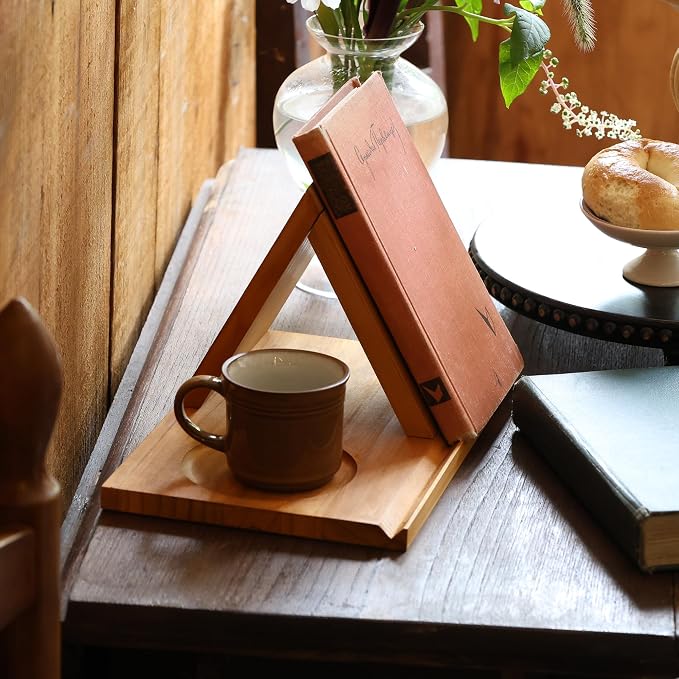 LITIVY Wooden Triangle Bookmark, Small Bookshelf - Image 4