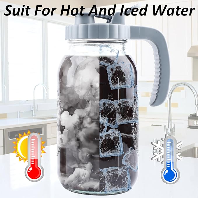 Cold Brew Coffee Maker 64 OZ 2 Pack Mason Jar Cold Brew Pitcher - Image 5