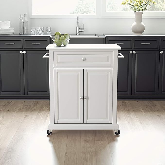 Crosley Furniture Compact Stone Top Small Rolling Cart - Image 5
