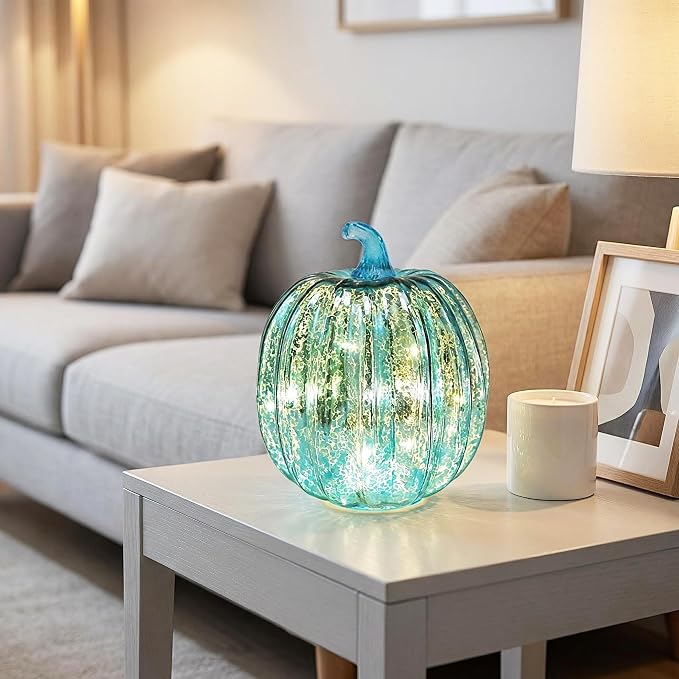 Mercury Glass Pumpkin Light - Image 6