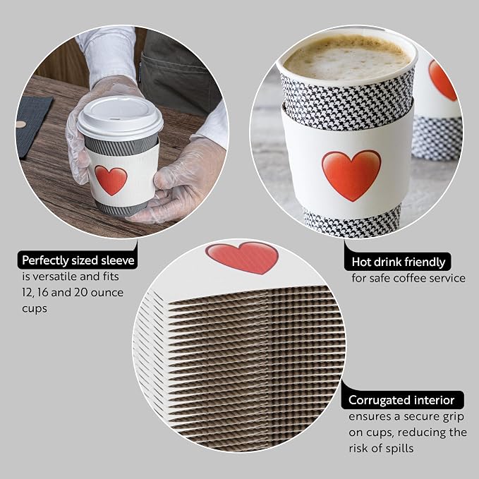Restaurantware Coffee Cup Sleeves 50 Pack Fits 12, 20 oz Coffee Cups Disposable - Image 3