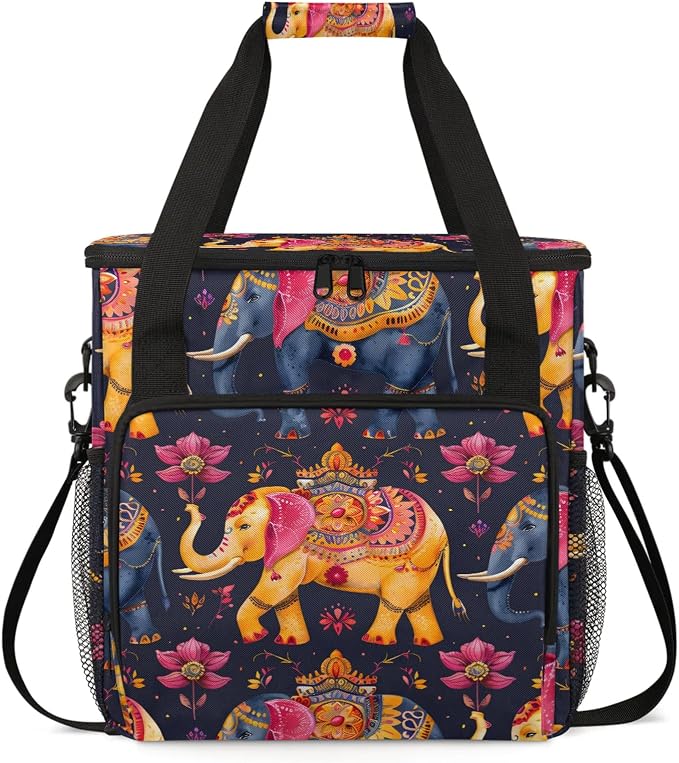 Elephant Ethnic Style Bohemian Coffee Maker Carring Bag, Large Insulated by Home
