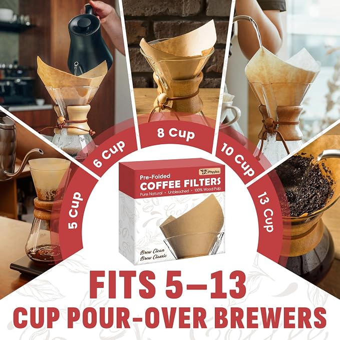 Pre-Folded Unbleached Cone Coffee Filters – Premium Thick Paper, Compatible - Image 6
