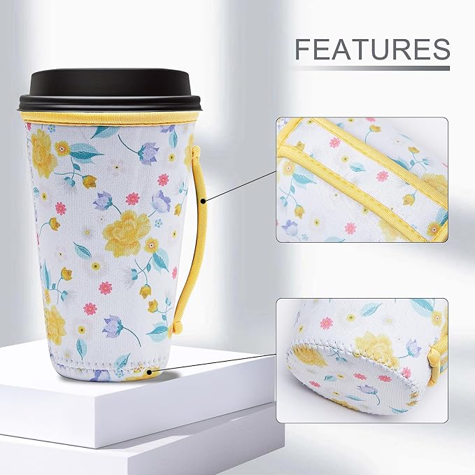 3-Piece Reusable Insulated Iced Coffee Sleeves Fits 16–32 oz cold drinks | iced - Image 2