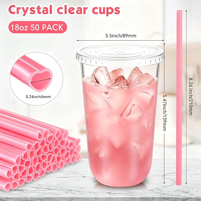 Ziliny 50 Sets Clear Plastic Cups - Image 4