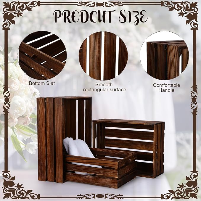 Soaoo 3 Pcs Decorative Nesting Wooden Crates - Image 3