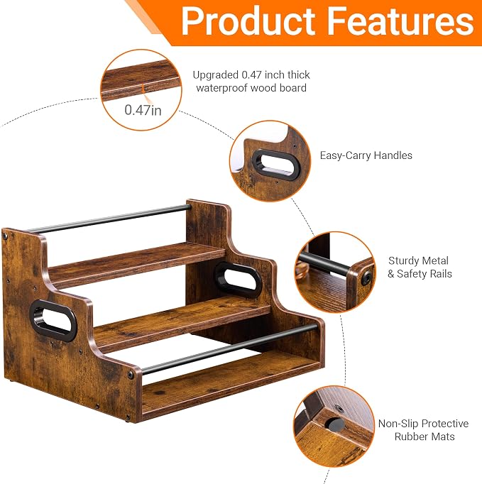 YQBRAO Liquor Bottle Display Shelf, 3-Tier Bar Shelves - Image 4