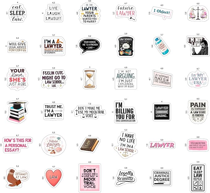 100Pcs Law Stickers for Laptop, Lawyer Stickers - Image 3