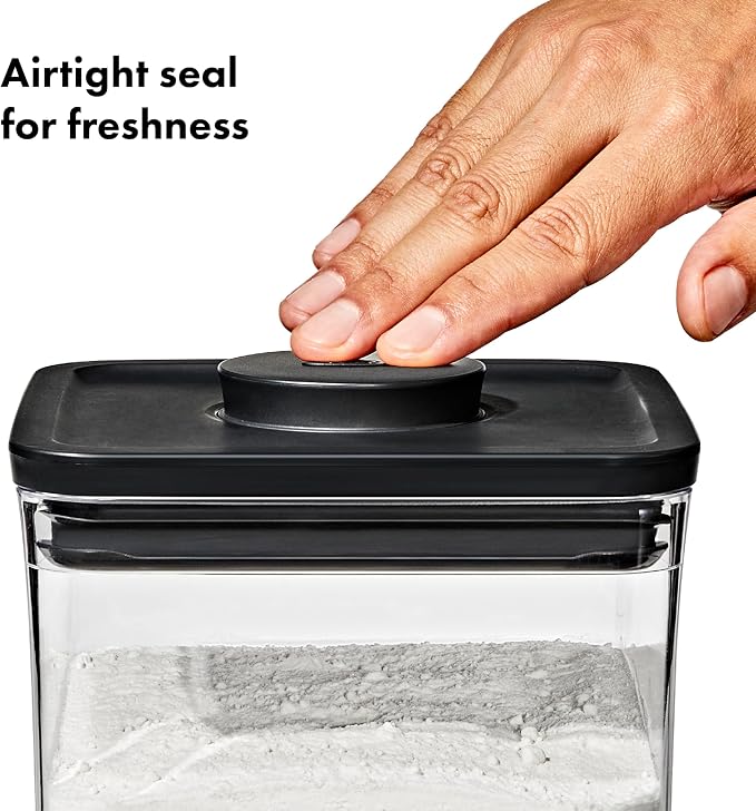 OXO Good Grips POP Container — Small Square Short — 1.7 Qt / 1.6 L — Matte Black - Image 3