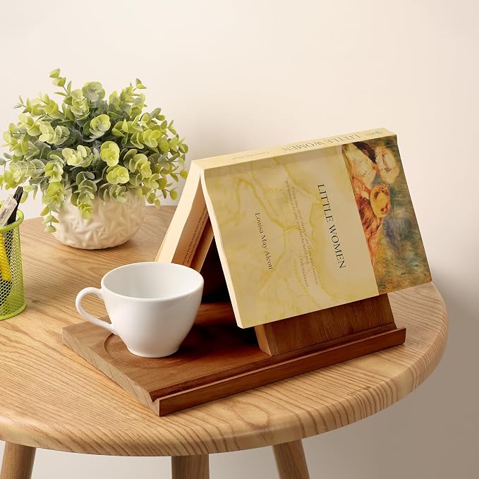 LITIVY Wooden Triangle Bookmark, Small Bookshelf - Image 9