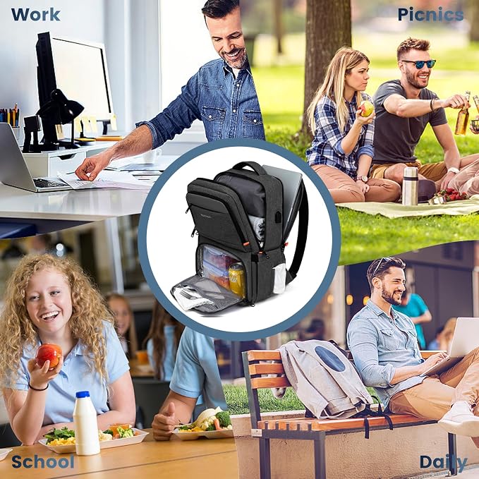 RUCYEN Lunch Backpack, Insulated Cooler Backpack Lunch Box - Image 6