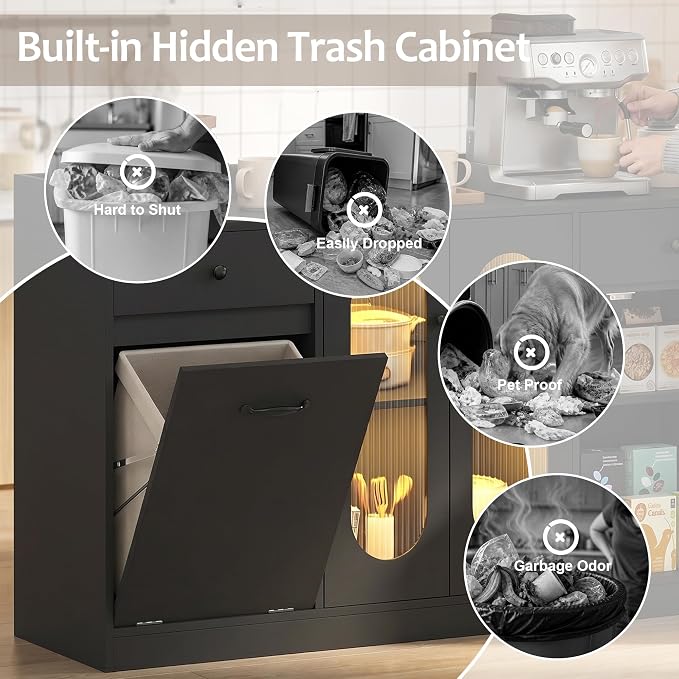 Rongguang 54" Modern Kitchen Coffee Bar Cabinet - Image 5