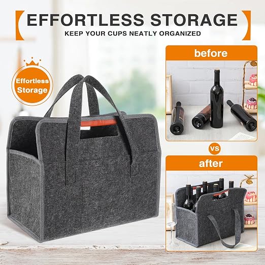 6 Cup Drink Carrier with Handle, Insulated Drink Caddy Holder with Adjustable - Image 4