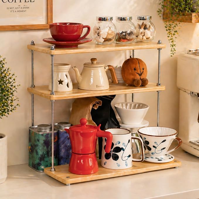 Solid Wood Coffee Station Organizer by CheerNest