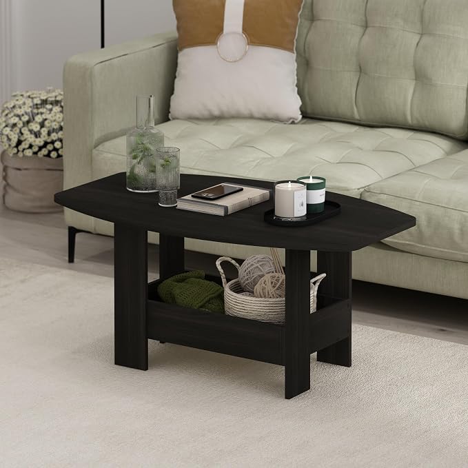 Furinno Simple Design Coffee Table, 2-Tier Modern Center Table - Image 2