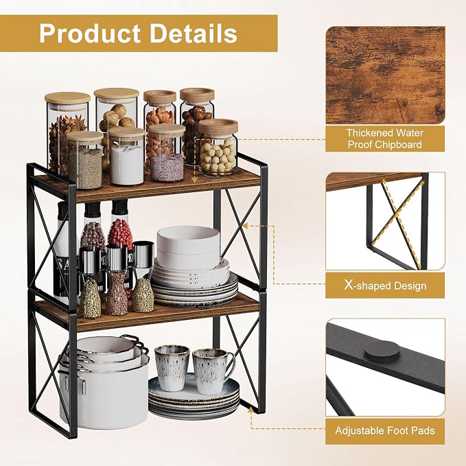 Giikin Kitchen Countertop Organizer, Spice Rack Riser Shelf - Image 7