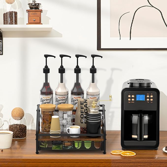 Alyoen Coffee Syrup Organizer Rack, 3-Tier Coffee Station Organizer - Image 3