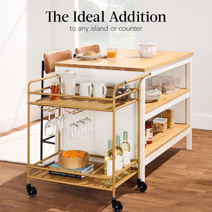 Best Choice Products Rolling Bar Cart, Mobile Home Bar Serving Cart, Serving - Image 6
