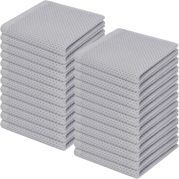 Homaxy 100% Cotton Waffle Weave Kitchen Dish Cloths, Ultra Soft Absorbent Quick by Homaxy