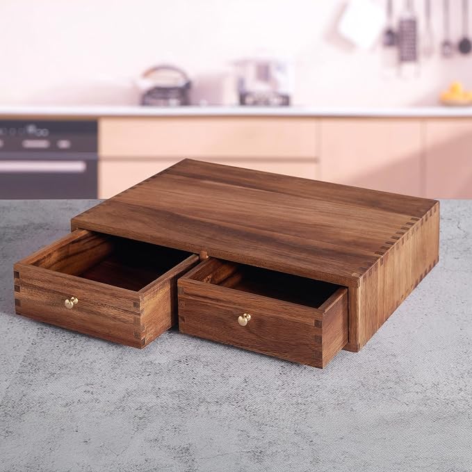 SARUFO Acacia Wood K Cup Organizer Drawer, Coffee Pod and Tea Storage Box - Image 5