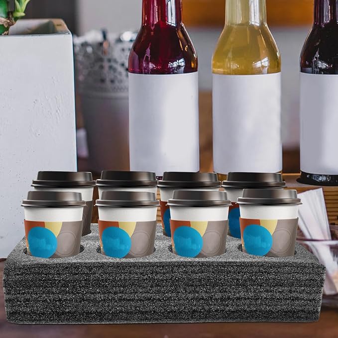 GANAZONO 2 Pcs Drink Carrier Tray Pearl Cotton Cup Holder - Image 4