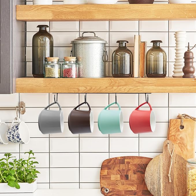 PRETYZOOM Mug Hook Under Cabinet Cup Holder Organizer Rack Space Saving Coffee - Image 9