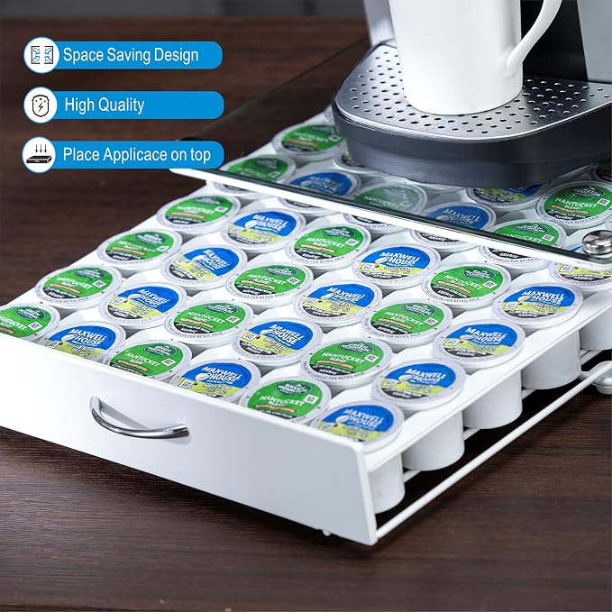 K Cup Pod Holde Glass Top Drawer, Coffee Pod Holder Capsule Display Storage - Image 3