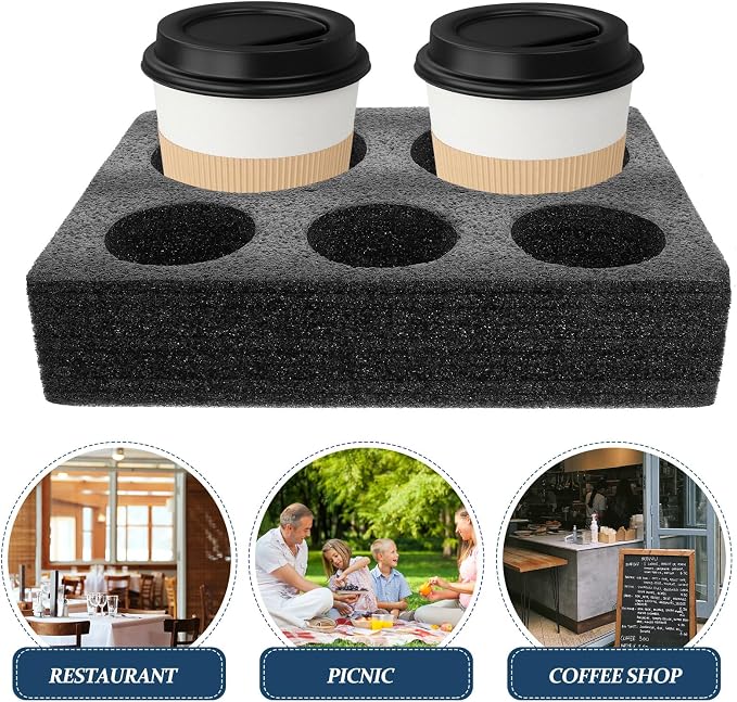 Cup Holder Carrier Foam Tray for Takeout Beverages Milk Tea Coffee Drink - Image 3