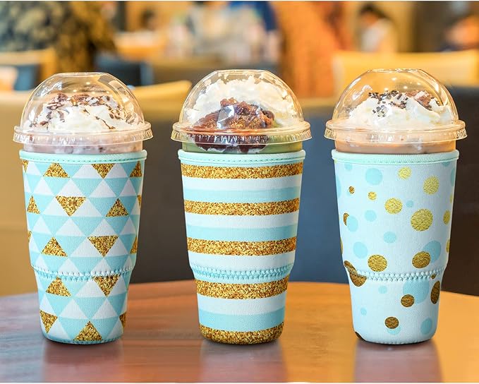 Patelai 4 Pieces Reusable Iced Coffee Sleeve Cup Insulator - Image 6