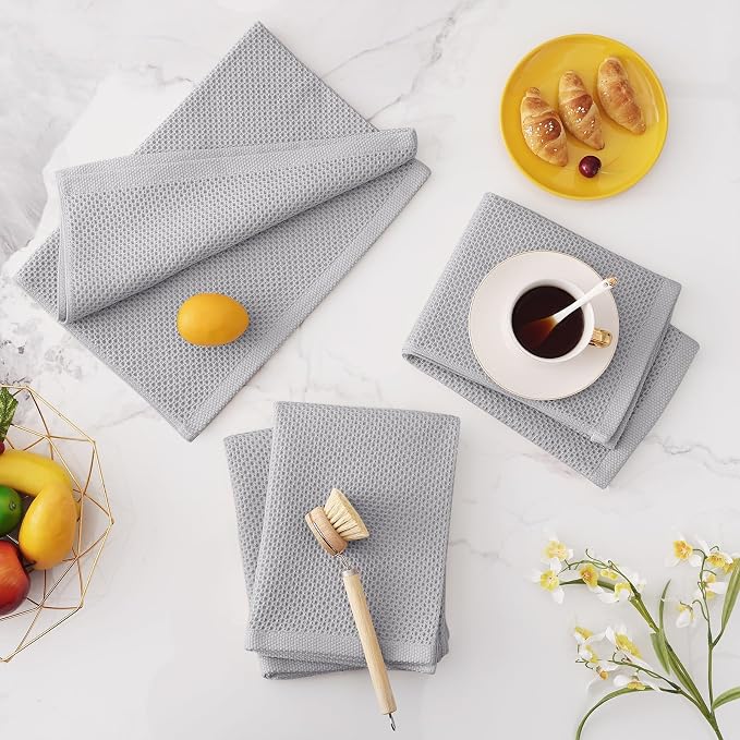 Homaxy 100% Cotton Oversized Waffle Weave Kitchen Dish Towels, Ultra Soft - Image 7