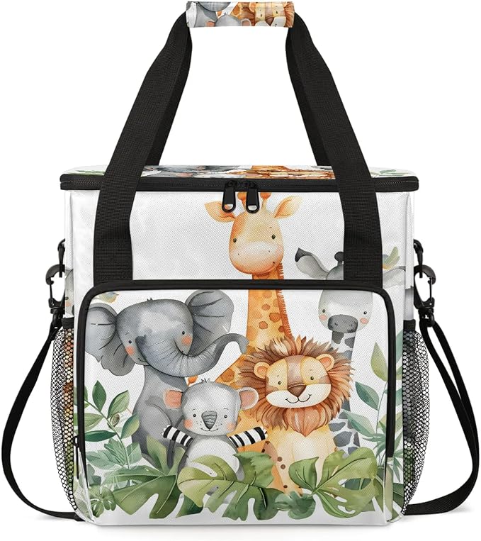 Forest Animal Green Coffee Maker Carring Bag, Large Insulated Storage Organizer by Home
