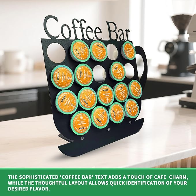 KingLive K Cups Holder Coffee Pod Holder Display, Coffee Bar Design Metal Stand - Image 6